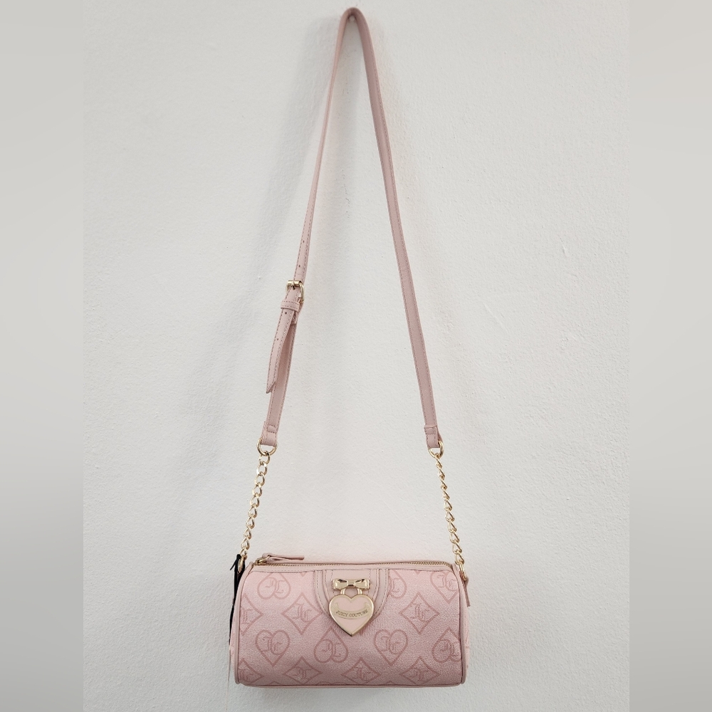 Juicy Couture Pink Clay Heart Accent Crossbody Shoulder Bag - Picture 2 of 15